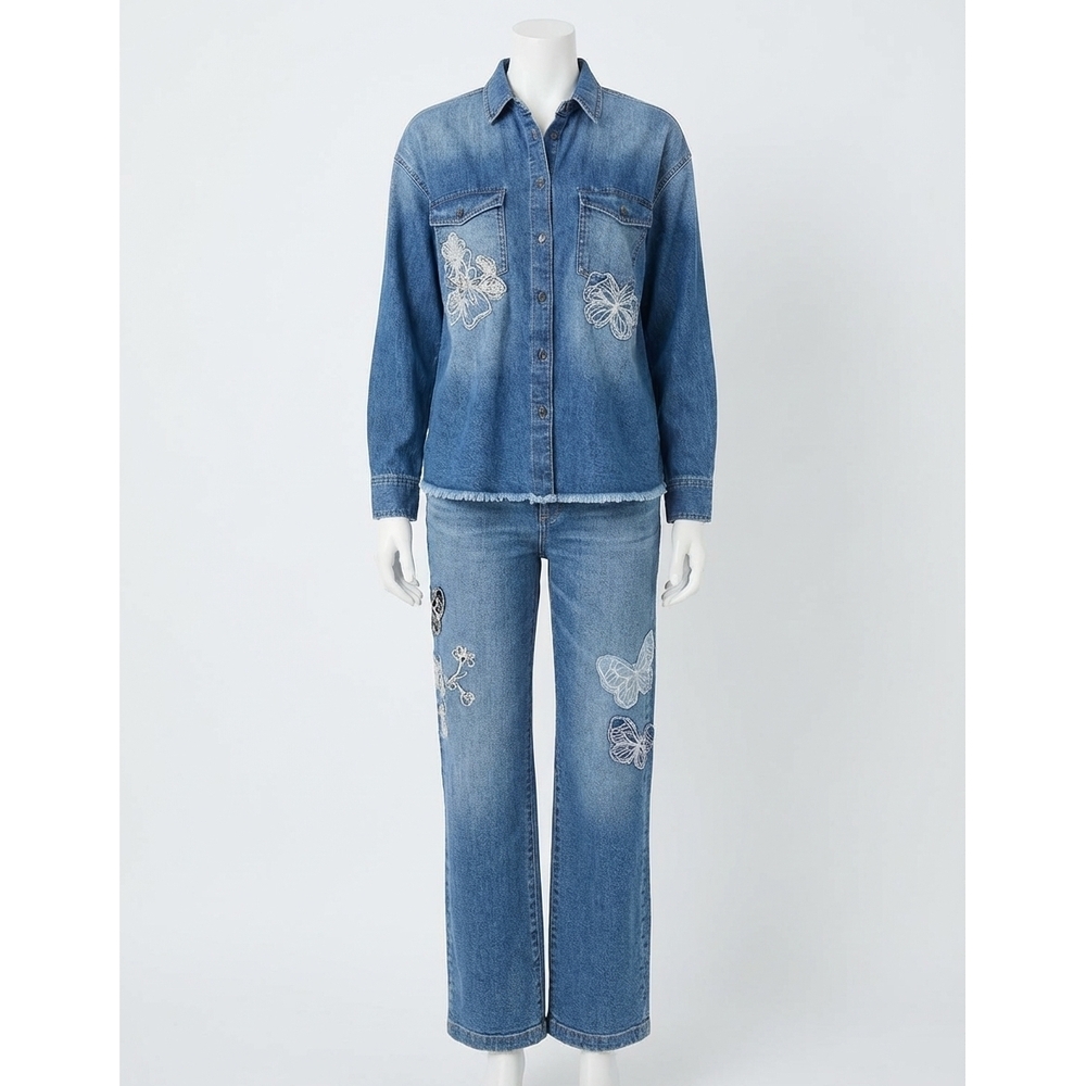 NEW JOHNNY WAS straight wide leg jean in medium wash